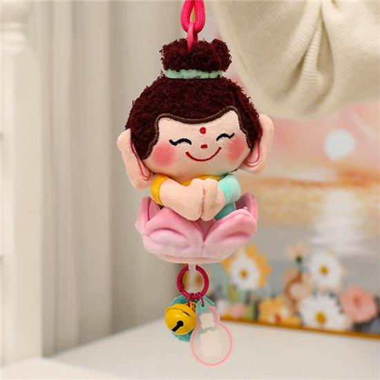 Cartoon Lotus Buddha Plush Keychain - Good Luck Pendant Gift