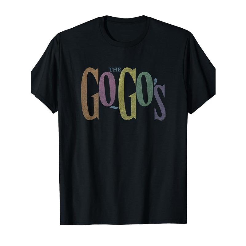 

Vintage 80s Band Logo T-Shirt Soft Breathable Crew Neck Tee Retro Music Icon Design - Iconic Go-Gos Logo Short Sleeve Top for Concerts & Casual Wear S чёрный