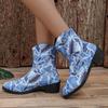 European and American women's shoes versatile pointed low tube cowboy short boots thick heel medium heel women's Martin boots