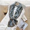 Ins Style Minimalist Double-Sided Striped Simulated Silk Long Scarf Satin Double Layered Scarf French Elegant Retro Headband