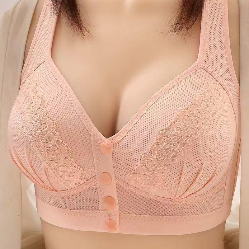 Women's Bra Front Buckle No Steel Ring Thin Cup Ladies Vest Underwear B/C Cup
