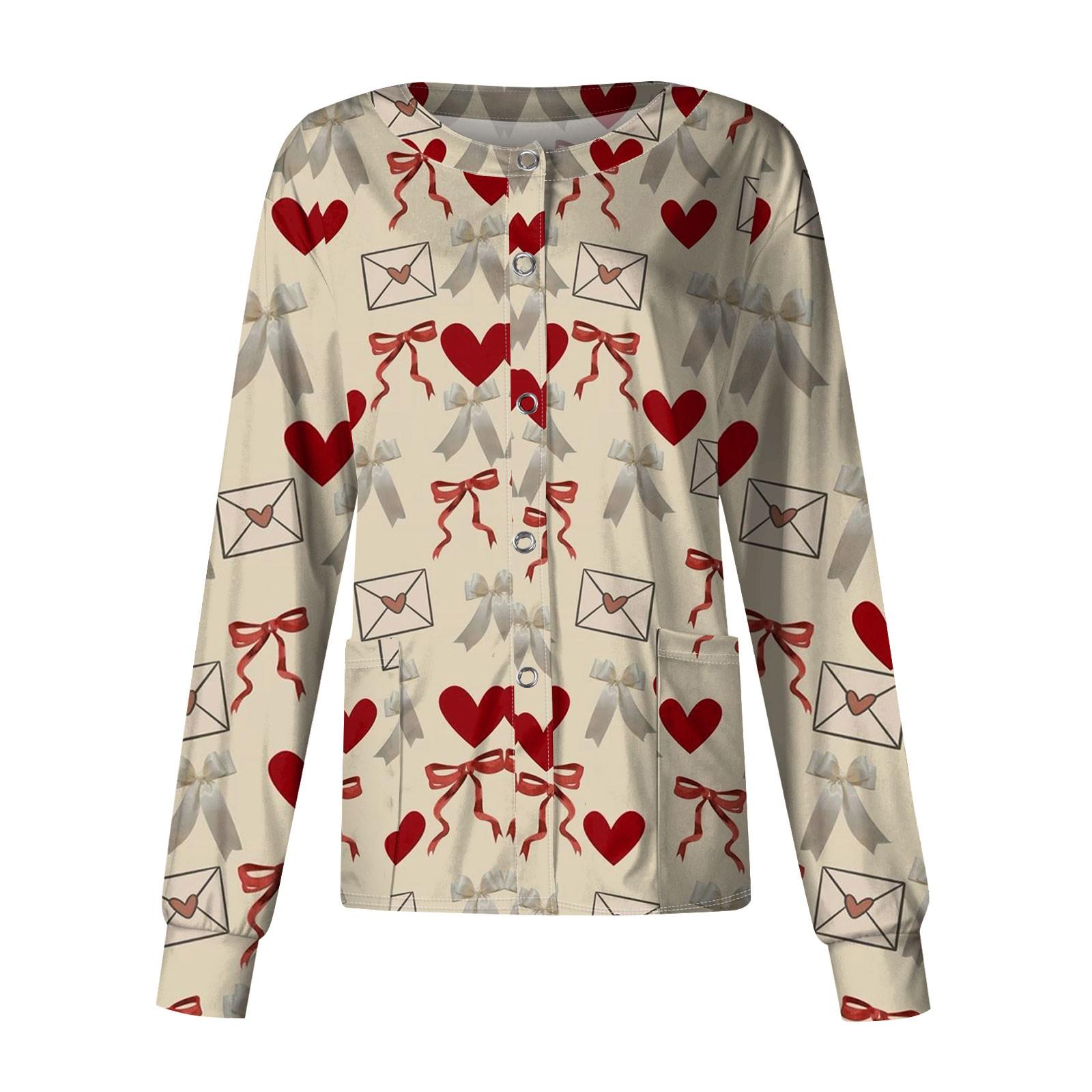 

Women s Casual Long Sleeve Single Breasted Bow Printed Clothing Cardigan Top M хаки