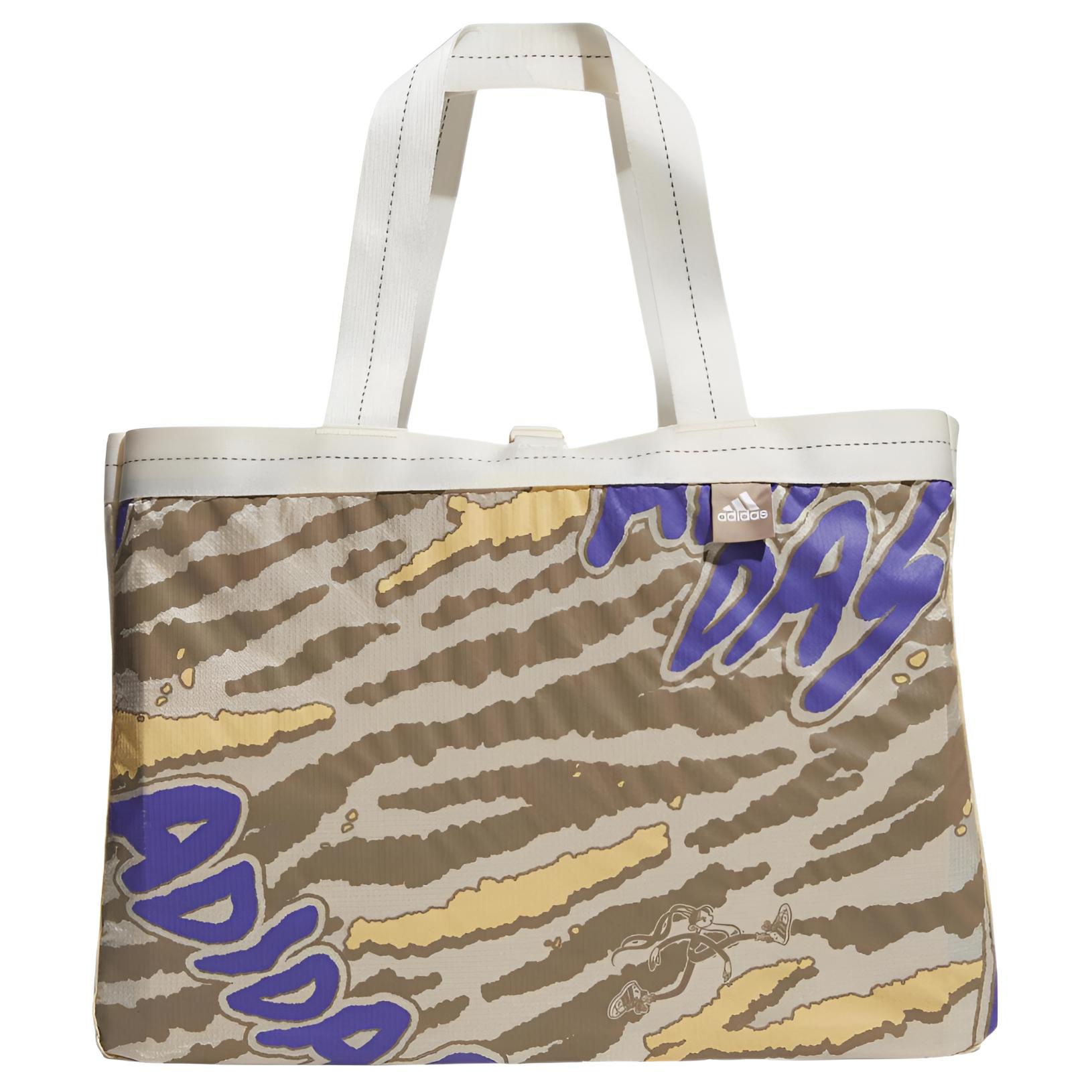 

Новые полиамидные сумки через плечо Adidas, сумка-тоут, сумка для покупок, сумочка, обычная, унисекс, желто-белая, HF5114 46.0*11.9*34.0CM