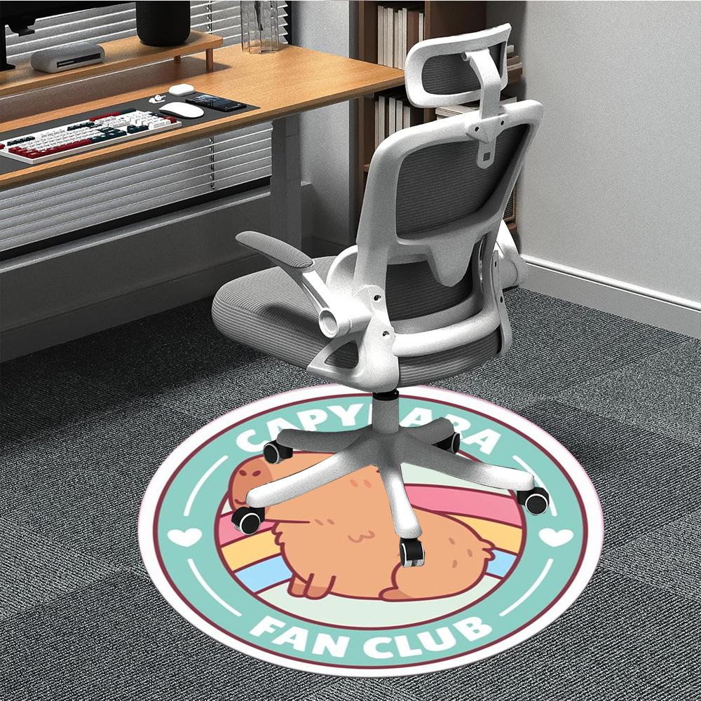 

1pc Capybara Chair Carpet for Office Non-Slip Mat for Office - Decorative Floor Mat yy251030214 80cm by 80cm
