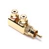 Gold Plated Av Audio Splitter Plug Rca Adapter 1 Male To 2 Female F Connector