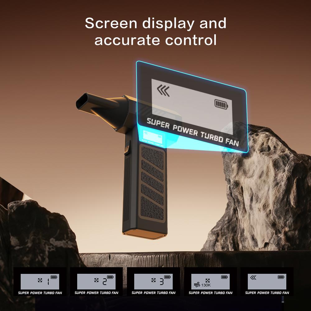 990000RPM Hurricane Dust Blower Wireless Compressed Air Duster High-speed Violent Fan 4-Speed Adjustable Turbo Jet Blower