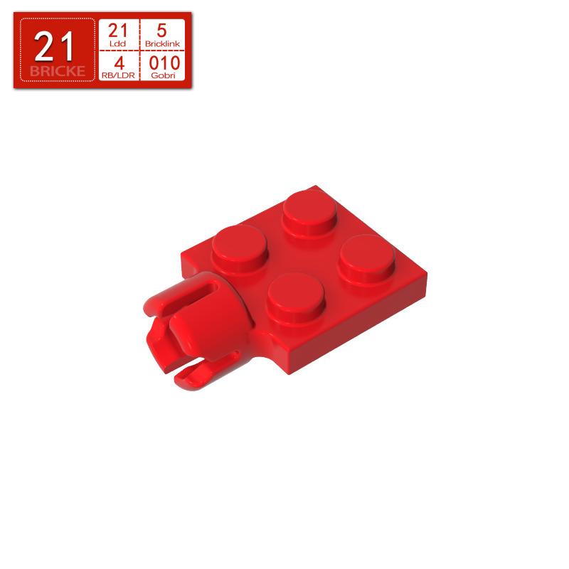 BRICKE 3730 2x2 Thin Plate with Ball Holder, Compatible with LEGO MOC Accessories 50g (~60 pcs) красный