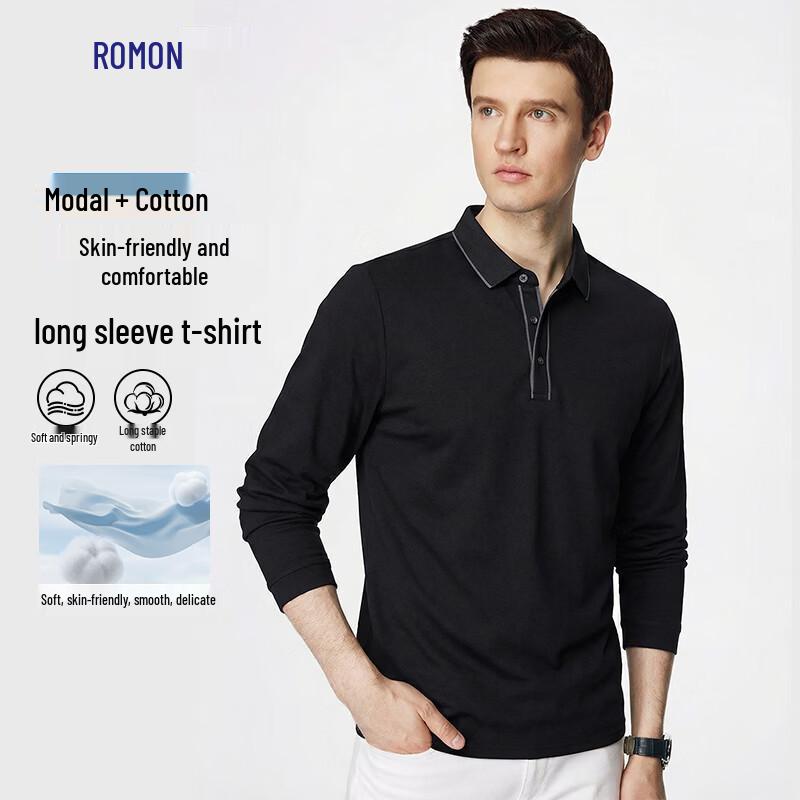 Romon Men s Modal & Long-Staple Cotton Polo Shirt 2XL