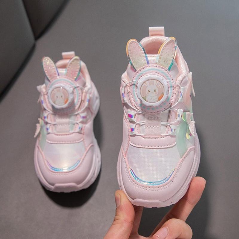 Children's casual shoes spring new girl sports shoe knob buckle kids shoe three-dimensional butterfly girl shoes zapatillas niña
