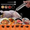 DePango Meat Injector, Stainless Steel Marinade Injector and Condiment Syringe Kit with 60ml (2 Oz) Measuring Window for Smoked Foods, BBQ Grills, Tur