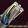 3-in-1 Nylon Braided Data Cable Multi Head 10W Fast Charging Mobile Phone Charging Cable