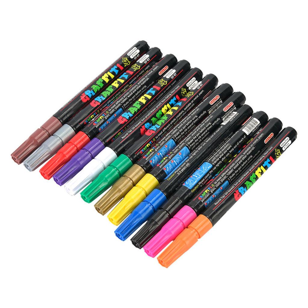 12 Color Acrylic Marker  DIY Album Graffiti Black Card Marker Water Based Paint Pen