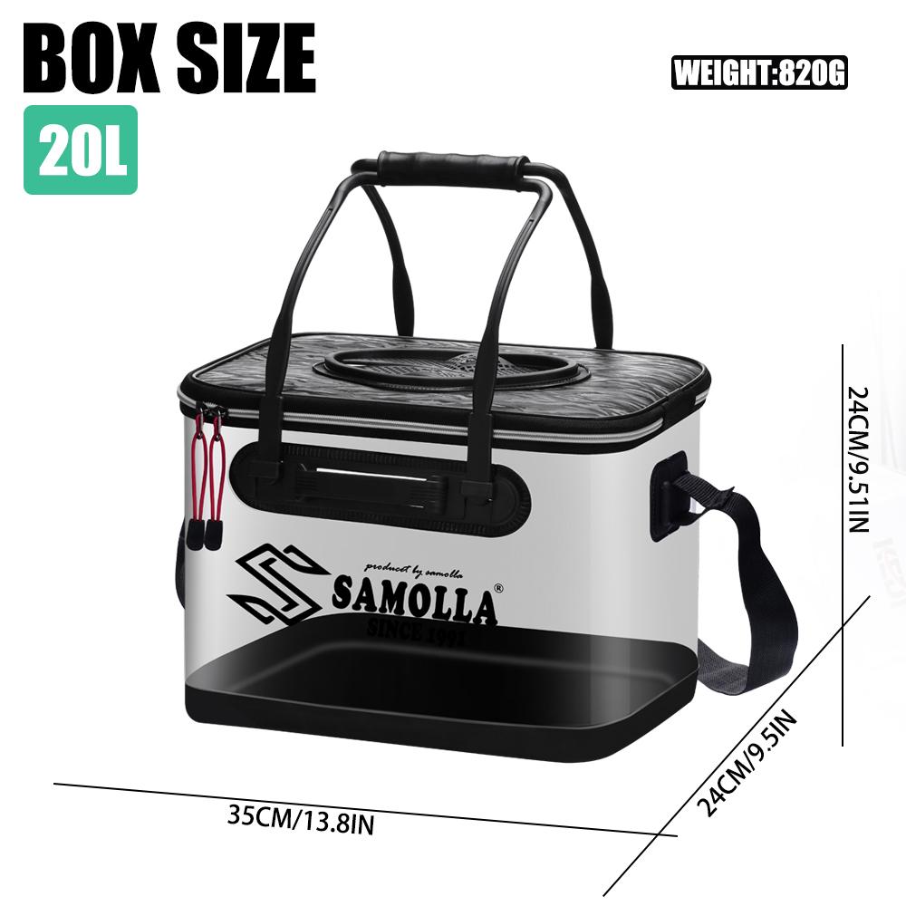 New Fishing Bucket Folding Live Fish Bucket Transparent EVA Foldable Thickened Live Fish Box Portable Outdoor Camping Fishing Bags Accessories 20L