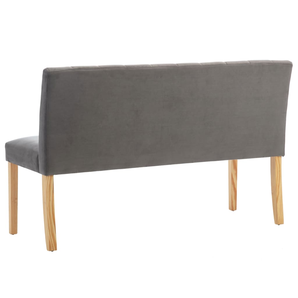 Bench 140 Cm Grey Velvet