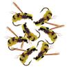 25Pcs/Box Yellow Simulation Bee Dry Fly Floating Foam Flies Trout Bass Perch Fly Fishing Flies Lure Size #10