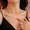 GEMCHIC Women's 18K Gold Plated Stainless Steel Wave Adjustable Chain Necklace