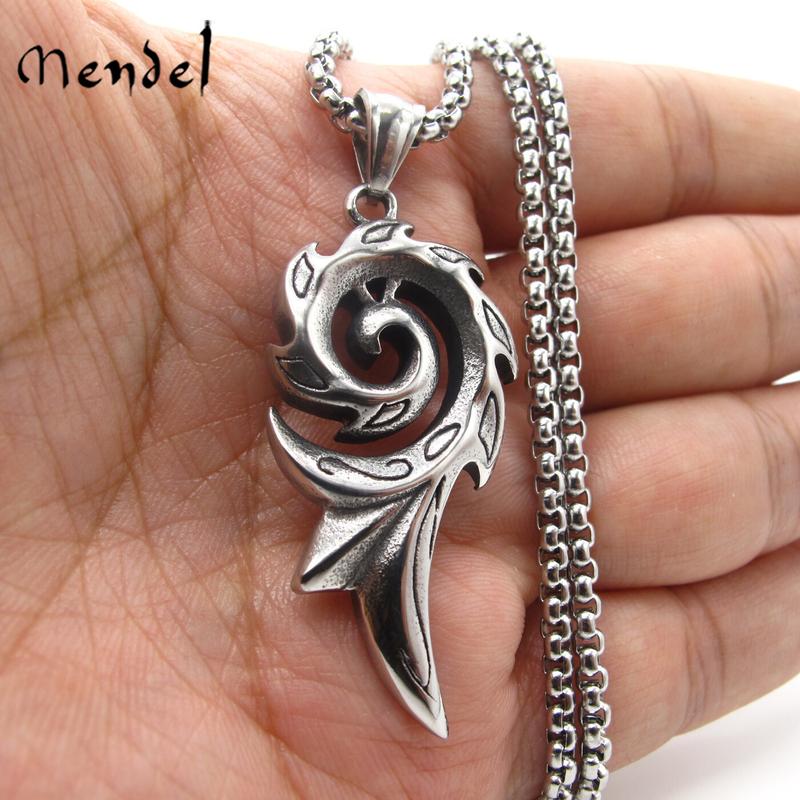 Mens Egyptian Amulet Phoenix Rising Fire Pendant Necklace Stainless Steel Holiday Gift