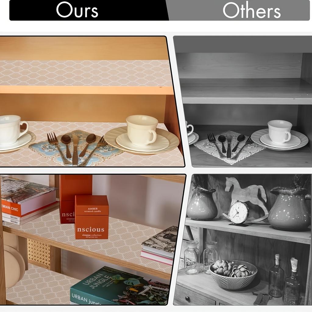 1 Roll Waterproof Non-Stick Kitchen Cabinet & Drawer Liners - Heavy-Duty EVA Shelf Pads, Easy-to-Cut Anti-Slip, Scratchproof