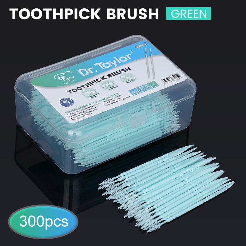 300Pcs Interdental Brush Double Head Teeth Cleaning Toothpick Oral Care Disposable Floss Household Dental Tools