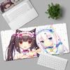 HD Anime Mousepad Cute Chocolate And Vanilla Natural Rubber Nonslip Keyboard Gaming Nekopara Extended Mat PC Office Accessories