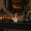 Halloween Gnome Figurine, Small Resin Dwarf Table Decoration, Spooky Pumpkin Bat Skull Gnome Statue for Tiered Tray, Tabletop, Home Decor