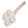 4 Cup Frying Pan Breakfast Egg Pancake Burger Cooker Wood Handle Aluminium Alloy Nonstick Frying
