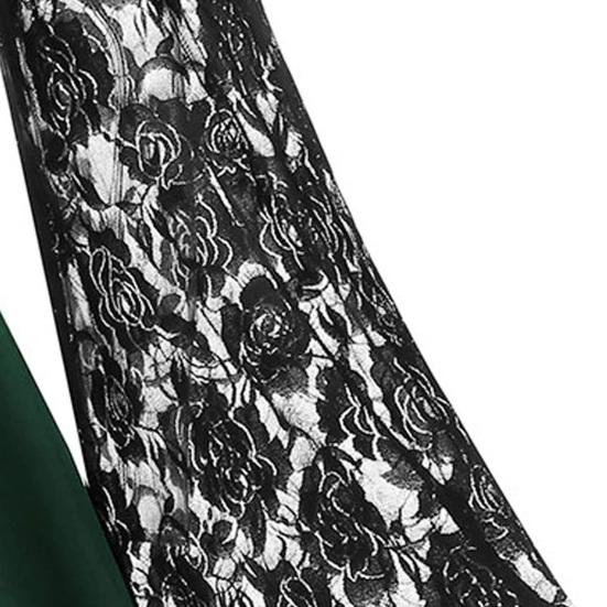 Damenkleid Spitze Patchwork Schmetterlingsärmel Halloween Großer Saum Tief ausgeschnitten Ösen Kleid für Halloween