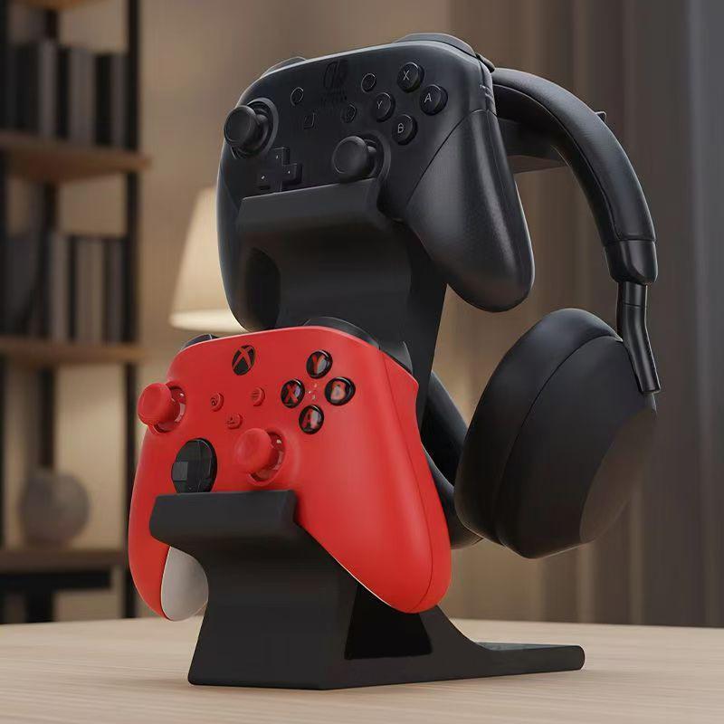 3D Printed Multi Functional Headphone Stand 2in1 Gamer Handle Hanger Gaming  Headset Bracket Desktop Display Shelf Space Saving