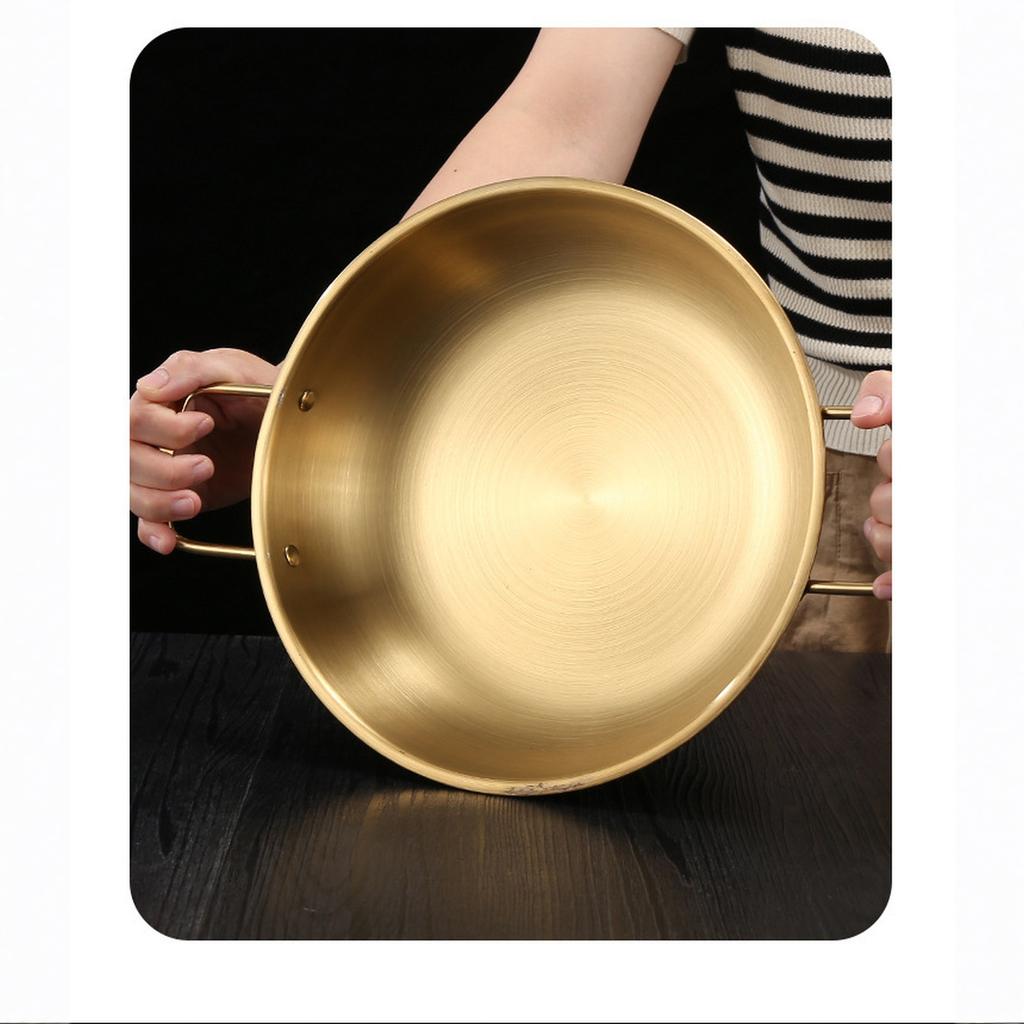 Korean Stainless Steel Pot Double Handle Soup Pot for Ramen Hot Pot