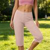 Damen Capri-Hose mit Stretch, mittelhohem Bund und knielang, mit bequemem Bund für den lässigen Alltagsgebrauch