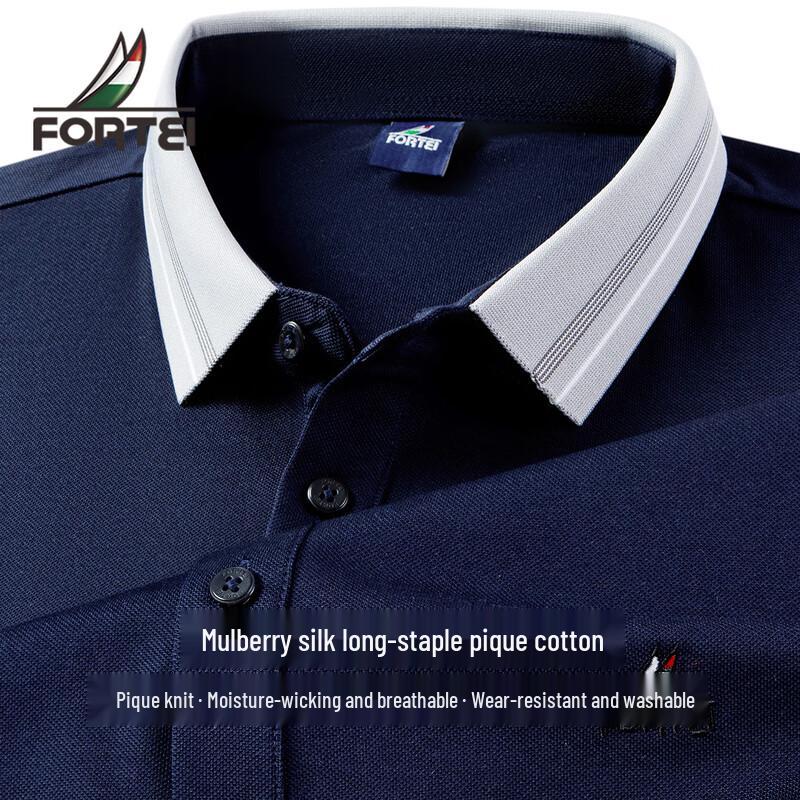FORTEI Men s Silk Blend Pique Polo Shirt XL