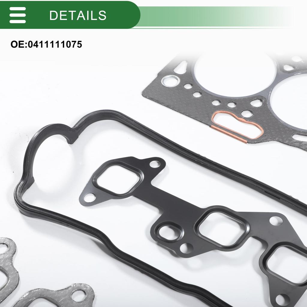 Motoforti Cylinder Head Gasket Kit for Toyota 3E Engine, Engine Valve Gasket Set Rubber No. 0411111075, Efficiency Seal