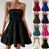 New Tube Top with Slim Fit, Solid Color Spring Breeze Pavilion Elegant Dress