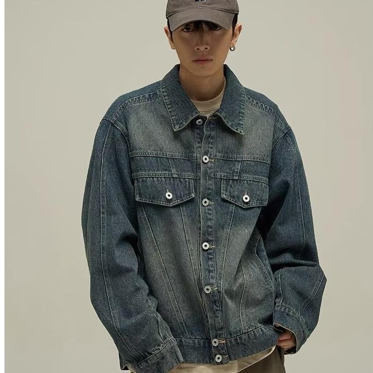 Retro Denim Jacket: Trendy Street Style, High-End Vibe, Cool and Versatile for Couples