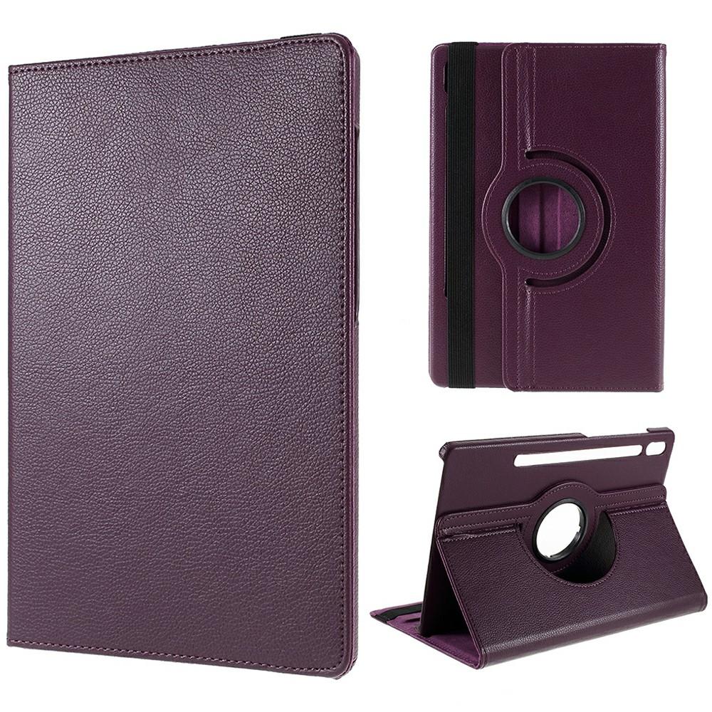 For Samsung Galaxy Tab S10 FE+ Case Rotating Stand PU Leather + PC Tablet Cover with Elastic Band