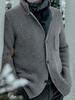 Men's Slim Fit Knit Cardigan: 2025 Autumn/Winter European & American Style, Plus Size Sweater Coat with Stand Collar