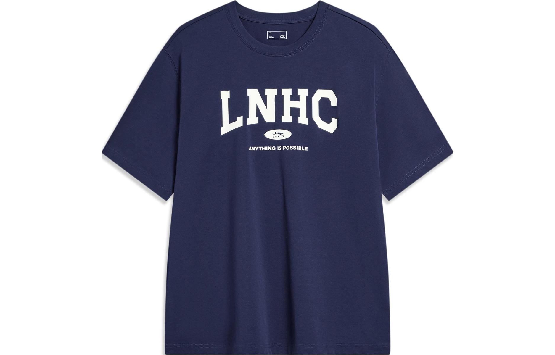Li Ning T Shirt Unisex Dark Pea Blue AHST857-2 M