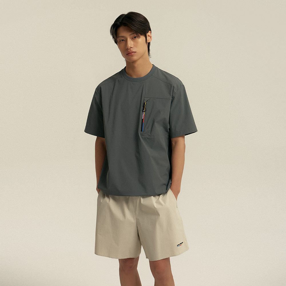 Salomon Uni Blast Woven Functional Pocket Fashion Versatile Loose Short Sleeve T-Shirt Unisex Tops Gray C28134