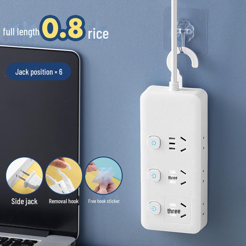 Smart USB Multi-Function Power Strip with Independent Switch & Side Plug