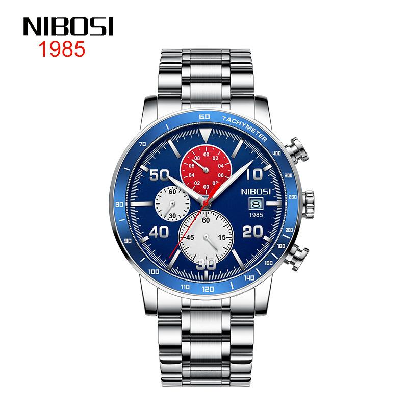 Watch, Casual Multi-Functional Three-Pin Quartz Watch, Waterproof Luminous Stainless Steel Watch For Men