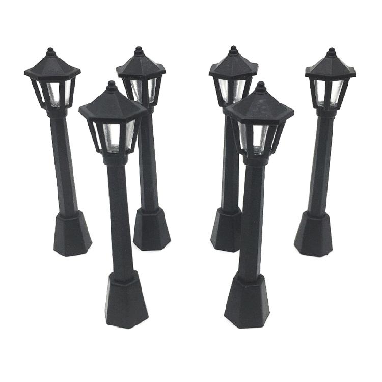 Model Railway Train Lamp 4pcs Post Lights for Doll House Fairy Garden Ornaments