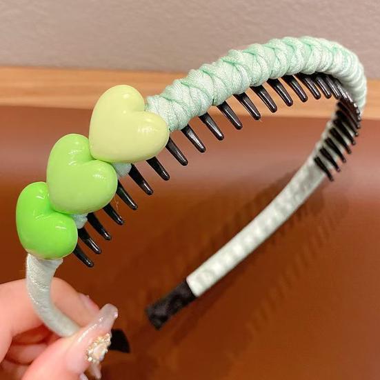 Baby Headband Anti-Slip Toothed Comb Soft 3D Heart Flower Decoration Hair