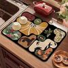 Vintage Kitchen Countertop Draining Mat Tableware Mat Non-Slip Mat Microwave Oven Top Mat Placemat Heat Insulation Mat