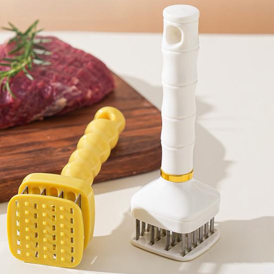 Stainless Steel Meat Tenderizer Hammer Automatic Rebound Meat Tenderizer Tool for Kitchen Family Restaurant Bakery Marinade Absorption Enhancer