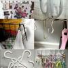 20PCS White Plastic S-type Hook Multi-purpose Accessories Hook Supermarket Shelf Hanging Strip Hook Hole Plate Hook
