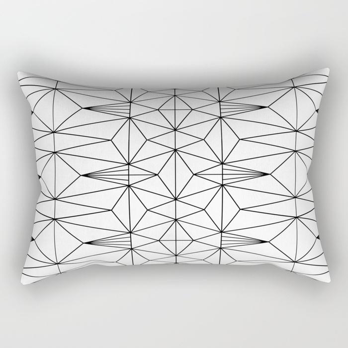 Black and White Simple Geometric Rectangle Pillowcase Home Decor Car Sofa Cushion Cover Home Decor Accessories 30x50cm
