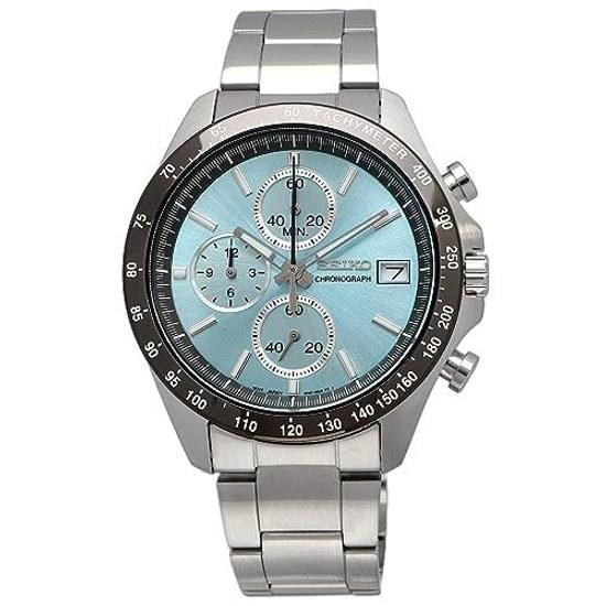 SEIKO 1/5 Second Chronograph Quartz Wristwatch Mens SBTR029 Turquoise Blue