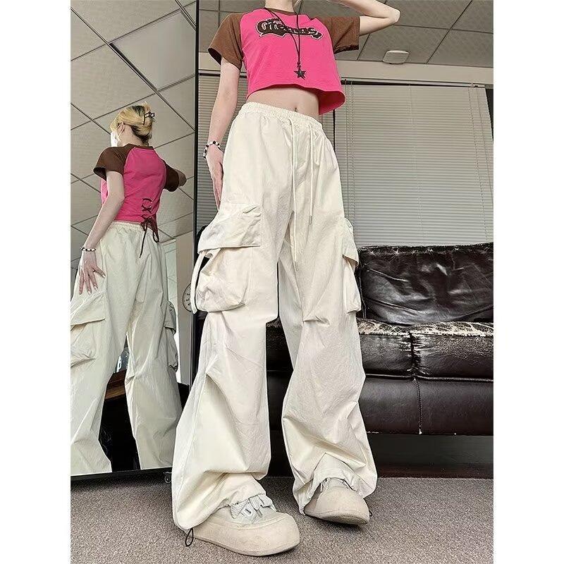 Workwear Pants for Women, Autumn Thin, Loose Fitting, Street Dance Hip-hop Trend Wide Leg Pants