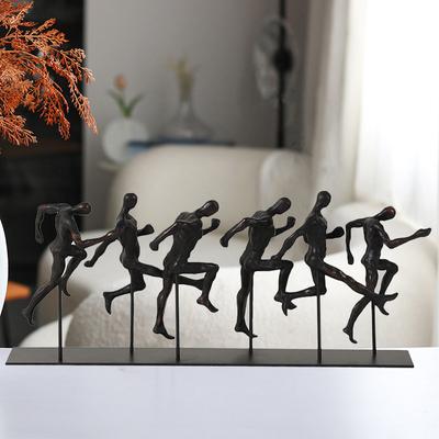 Simple Athlétisme Course Multi-personnages Sculpture Sportive Ornements Combinés Modèle Abstrait Créatif Accessoires de Bureau pour Pièce/Maison