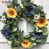 American Large British Princess Rose Eucalyptus Leaf Simulation Wreath Eucalyptus Wreath Money Leaf Wreath